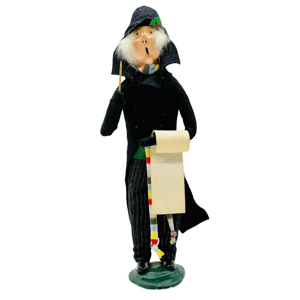 Byers Choice‎ Caroler Conductor Baton Long Striped Scarf 1985 Bumpy Base